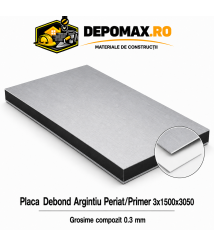 Placa BOND argintiu periat/primer 3mm, 1500x3050mm, aluminiu 0.3mm